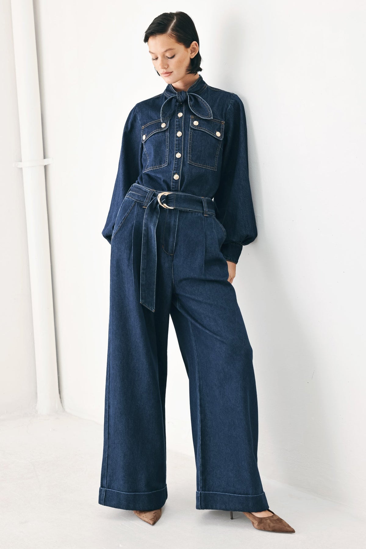 DEEP INDIGO MODERN MUSE DENIM PANTS - Glamourous Grace