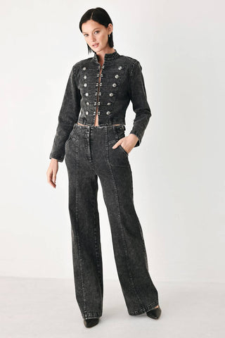 CITY LIMITS BLACK DENIM WIDE LEG PANTS
