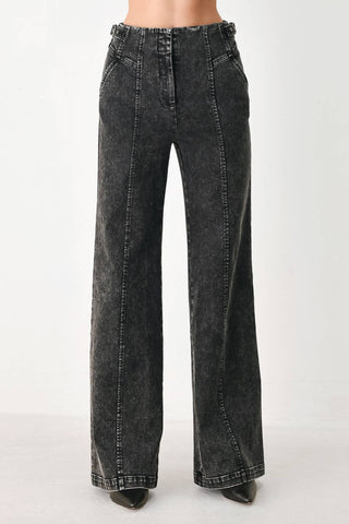 CITY LIMITS BLACK DENIM WIDE LEG PANTS