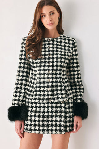 PARIS HOUNDSTOOTH BLACK/WHITE SKORT