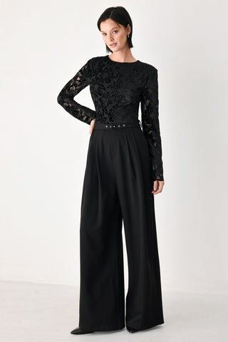 AFTER DARK LACE WIDE LEG JUMPSUIT