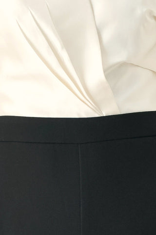 TUXEDO HOUR BLACK/CREAM STRAPLESS WIDE-LEG JUMPSUIT