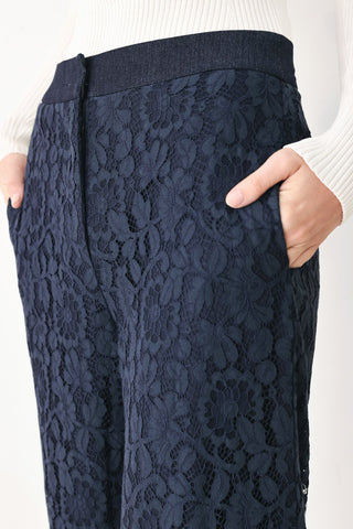MIDNIGHT PETAL FLOW WOVEN LACE PANTS