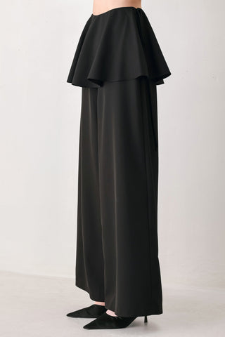 NOIR LAYER BLACK SKIRT-OVERLAY PANTS