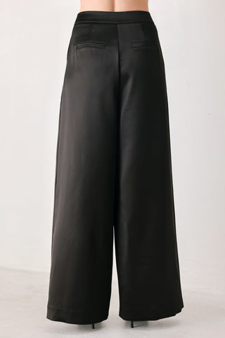MODERN NOIR BLACK/BURGUNDY WIDE-LEG PANTS