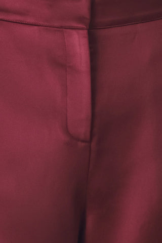 MODERN NOIR BLACK/BURGUNDY WIDE-LEG PANTS