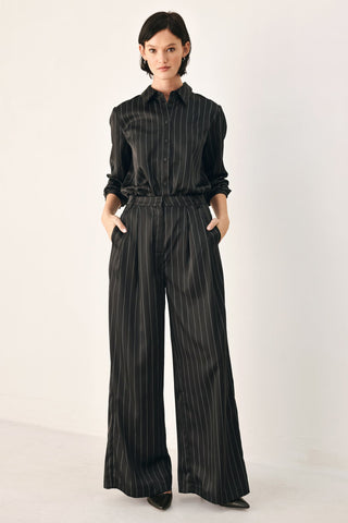 CITY AFTER DARK STRIPED WIDE LEG PANTS