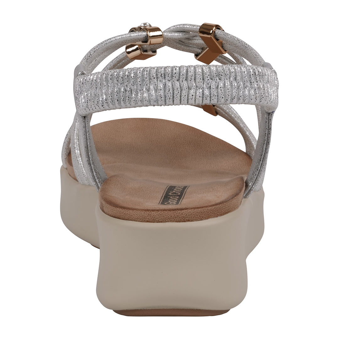 Women's Fran Silver Strappy Wedge Sandals - Glamourous Grace