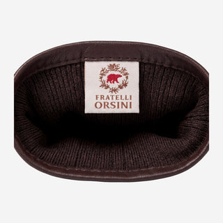 FS01W (brown) - Italian cashmere lined opera length leather gloves - Glamourous Grace