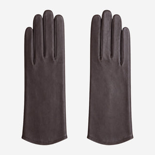 FS02Z (darkbrown) - Women’s unlined Italian lambskin leather gloves - Glamourous Grace