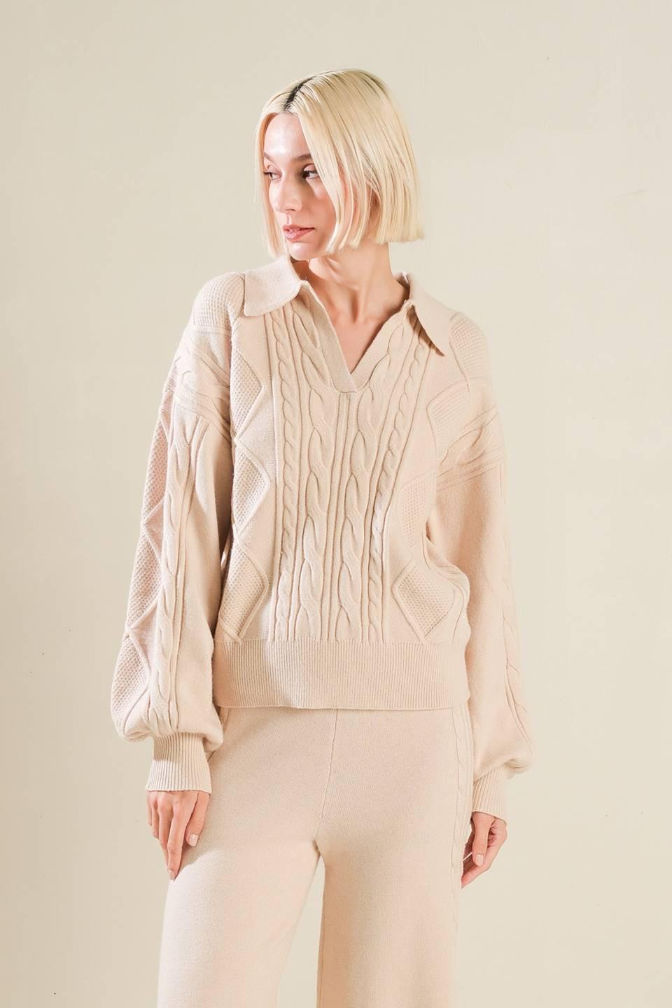 HOLD YOUR GAZE SWEATER KNIT TOP - Glamourous Grace