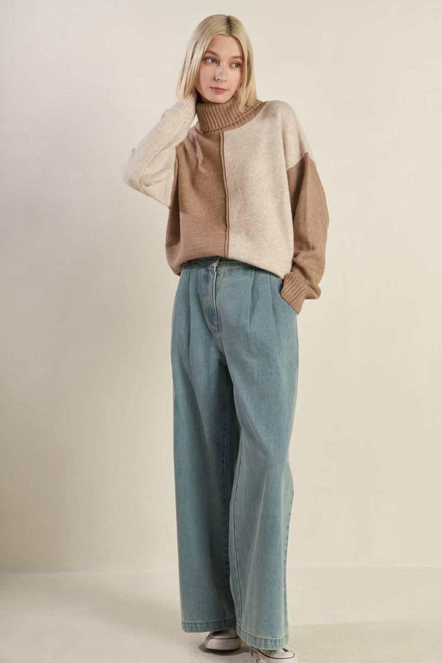 MIXED EMOTIONS COLORBLOCKED SWEATER TOP - Glamourous Grace
