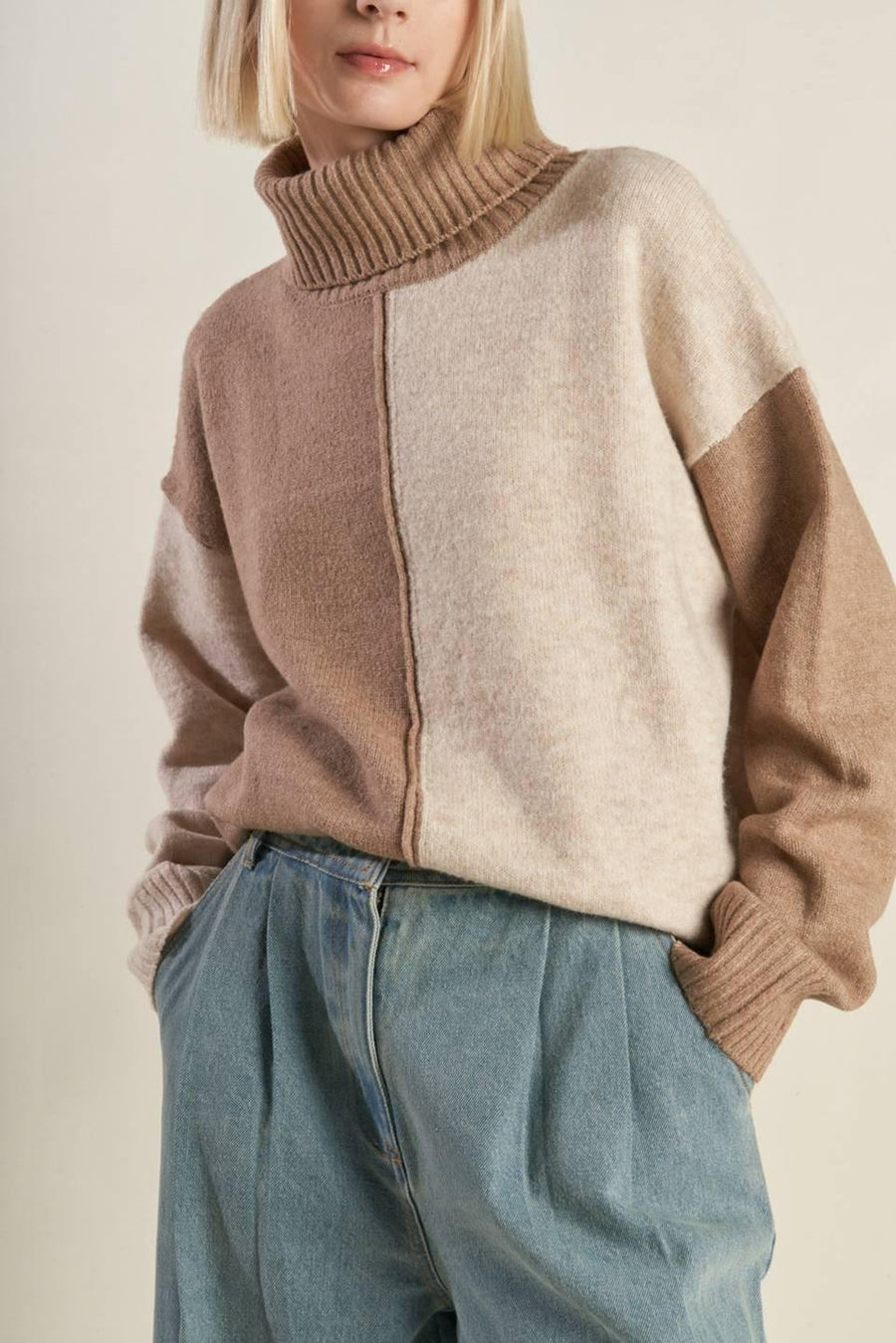 MIXED EMOTIONS COLORBLOCKED SWEATER TOP - Glamourous Grace