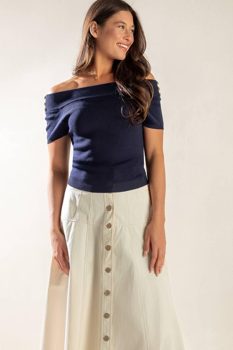 TIME FOR TEA OFF SHOULDER SWEATER TOP - Glamourous Grace