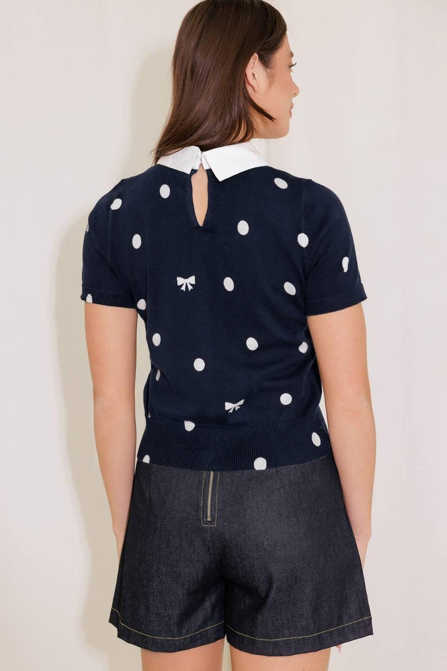 SIDEWALK CAFÉ NAVY SWEATER KNIT TOP - Glamourous Grace