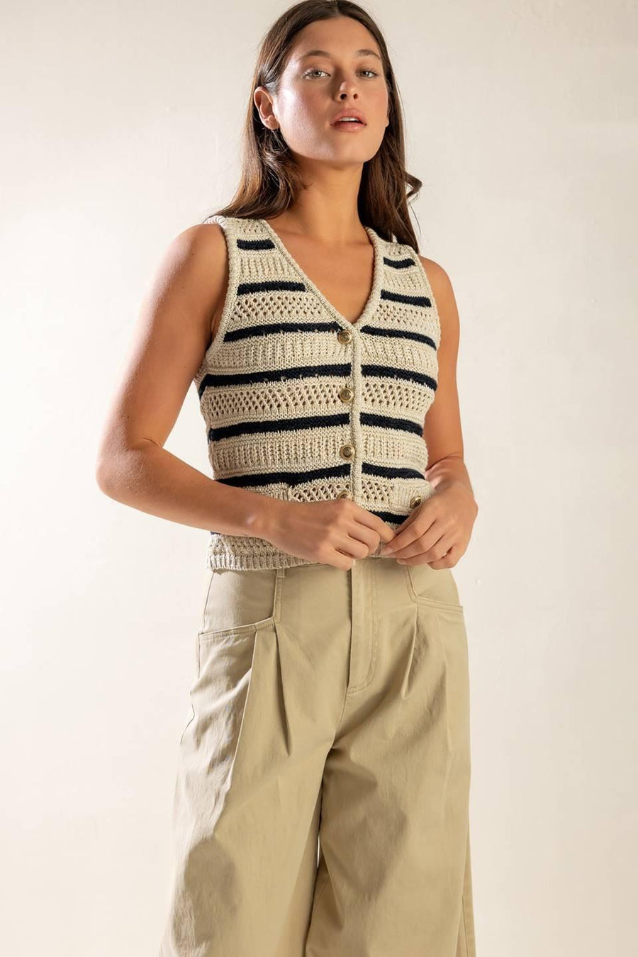 INTO THE NATURAL SWEATER KNIT VEST - Glamourous Grace