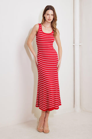 SOFT SIDE OF RED KNIT MIDI DRESS - Glamourous Grace