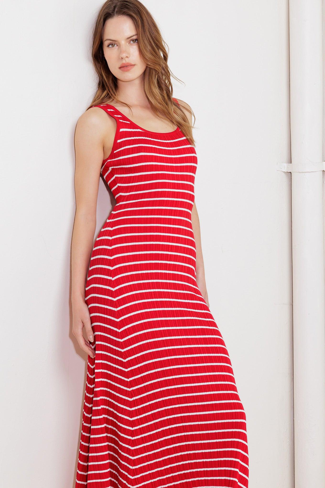 SOFT SIDE OF RED KNIT MIDI DRESS - Glamourous Grace