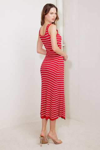 SOFT SIDE OF RED KNIT MIDI DRESS - Glamourous Grace