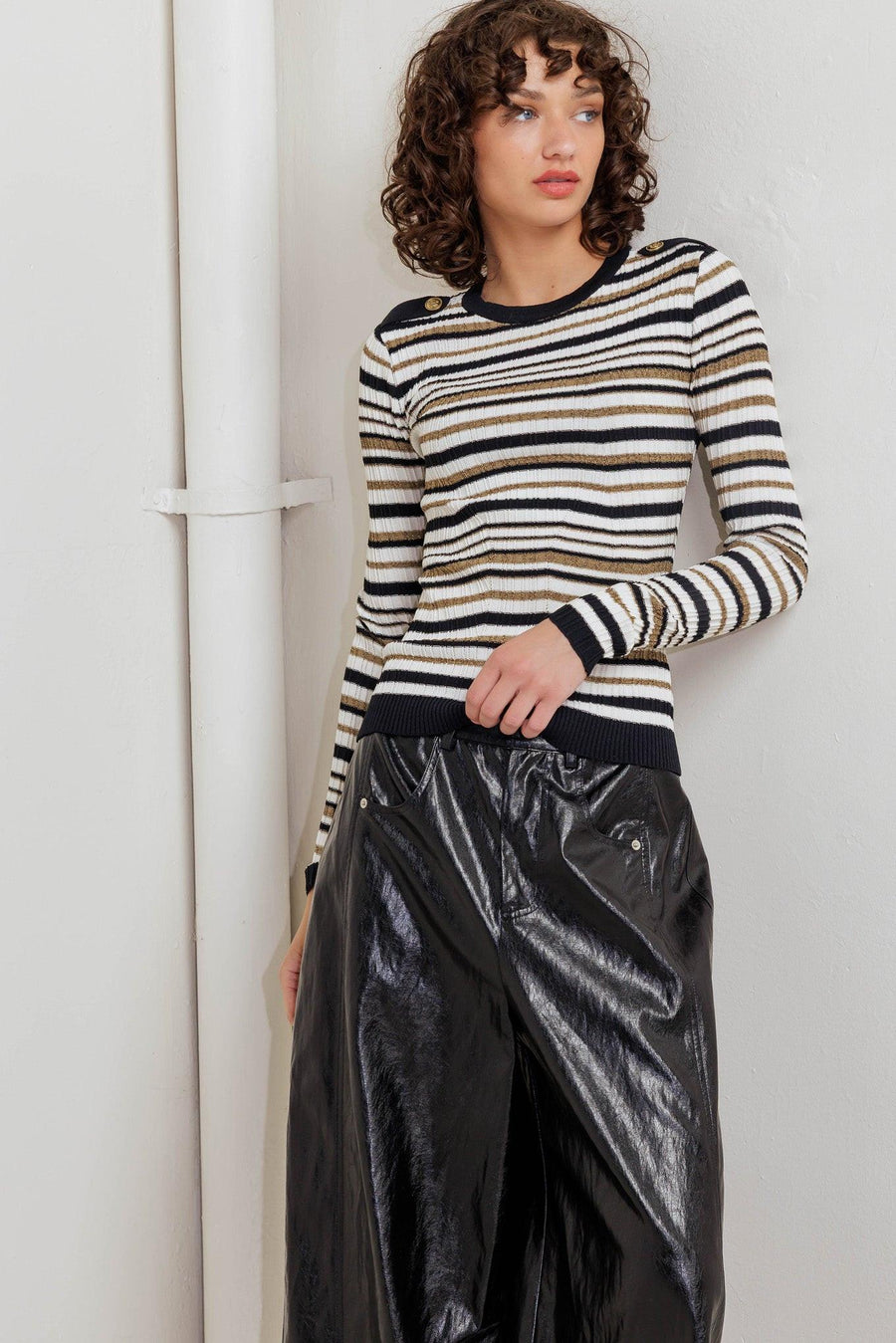 SWEET STRIPE MUSE SWEATER KNIT TOP - Glamourous Grace