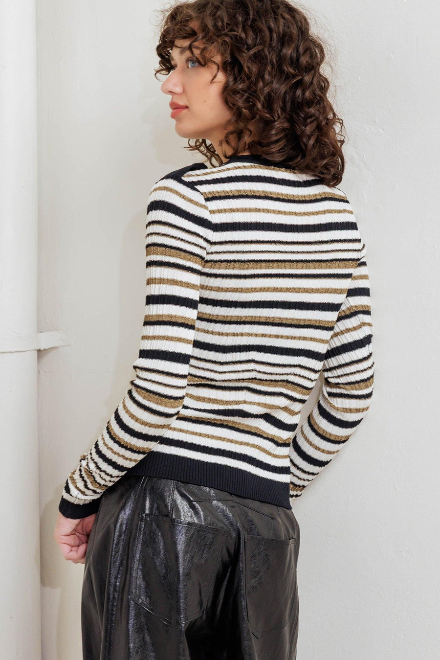 SWEET STRIPE MUSE SWEATER KNIT TOP - Glamourous Grace