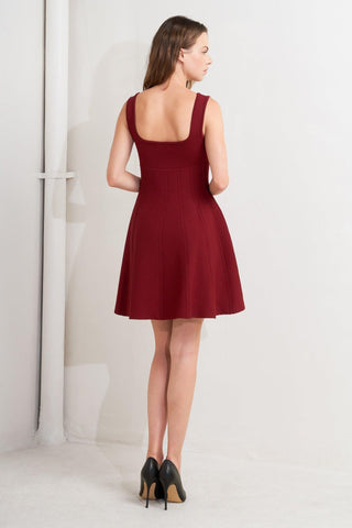 SKATER IN WINE SWEATER MINI DRESS - Glamourous Grace