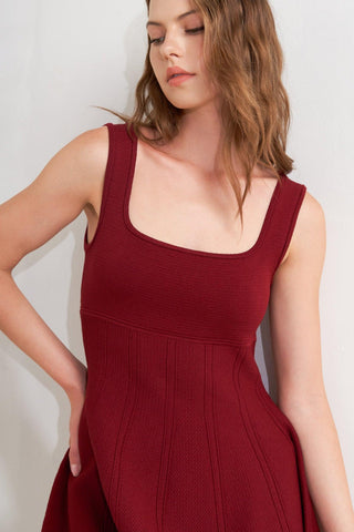 SKATER IN WINE SWEATER MINI DRESS - Glamourous Grace