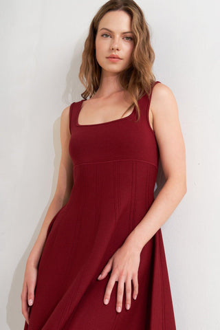 SKATER IN WINE SWEATER MINI DRESS - Glamourous Grace