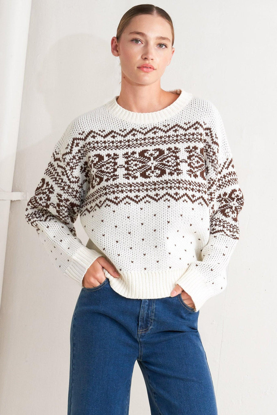 SNOWFLAKE GLAM PULLOVER SWEATER TOP - Glamourous Grace
