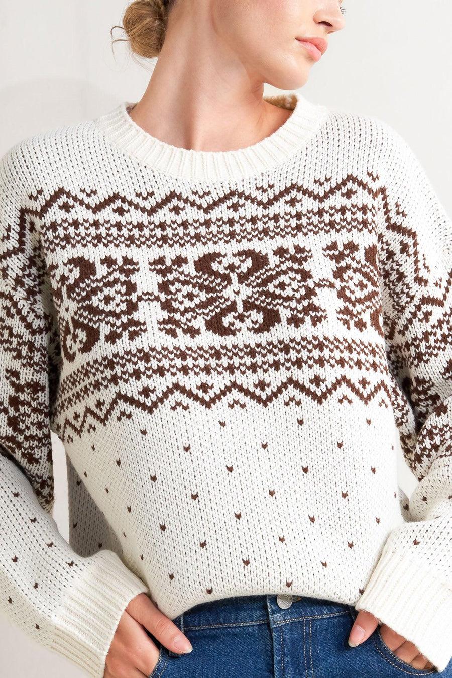 SNOWFLAKE GLAM PULLOVER SWEATER TOP - Glamourous Grace