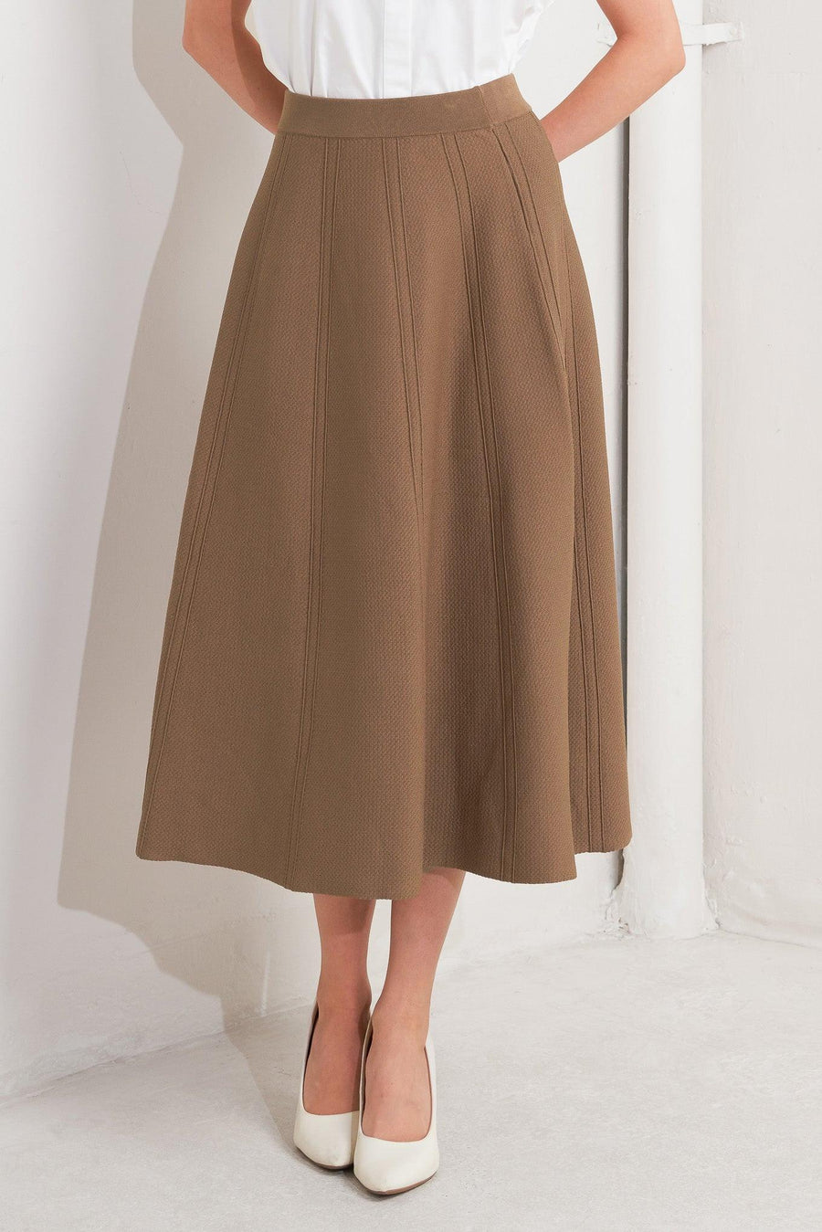 LATTE LANE SWEATER KNIT CIRCLE SKIRT - Glamourous Grace