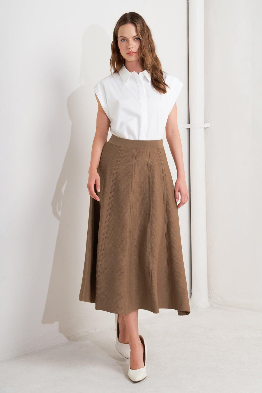 LATTE LANE SWEATER KNIT CIRCLE SKIRT - Glamourous Grace