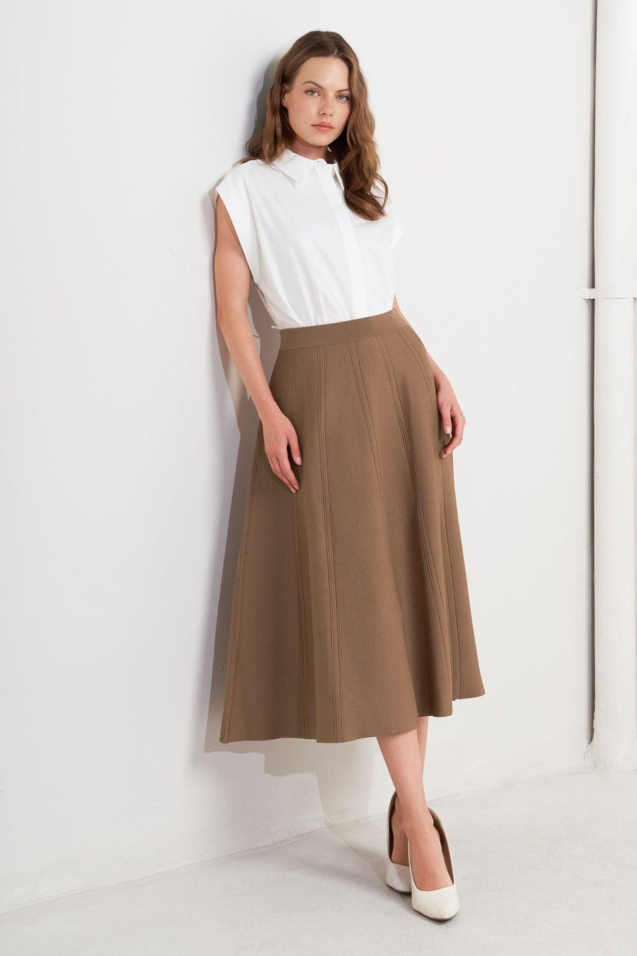 LATTE LANE SWEATER KNIT CIRCLE SKIRT - Glamourous Grace
