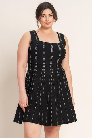 SUGAR STRIPE JACQUARD SWEATER MINI DRESS - Glamourous Grace