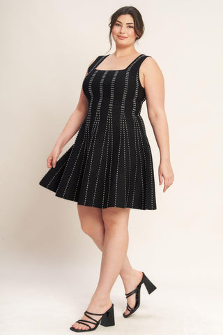 SUGAR STRIPE JACQUARD SWEATER MINI DRESS - Glamourous Grace