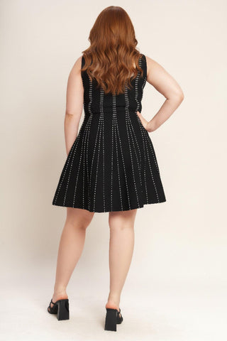 SUGAR STRIPE JACQUARD SWEATER MINI DRESS - Glamourous Grace