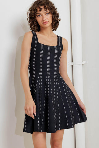 SUGAR STRIPE JACQUARD SWEATER MINI DRESS - Glamourous Grace