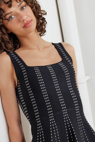 SUGAR STRIPE JACQUARD SWEATER MINI DRESS - Glamourous Grace