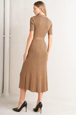 PARISIAN INSPIRED STYLE SWEATER KNIT MIDI DRESS - Glamourous Grace