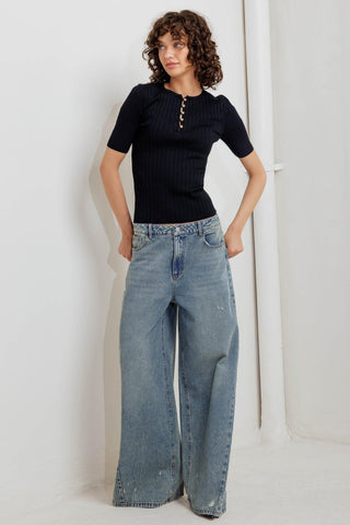 MODERN CURL SWEATER KNIT TOP - Glamourous Grace