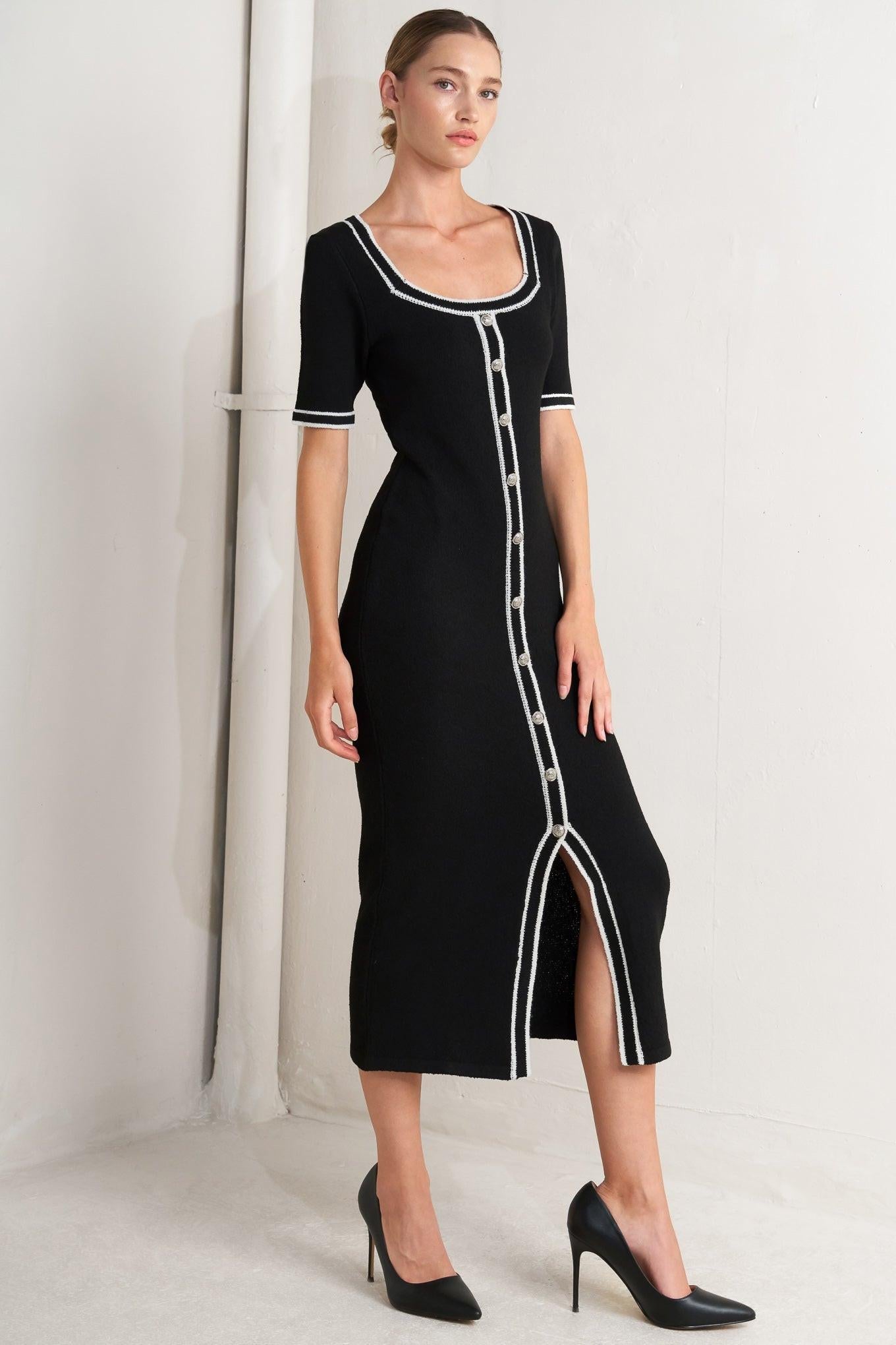 MODERN CLASSIC SWEATER KNIT MIDI DRESS - Glamourous Grace