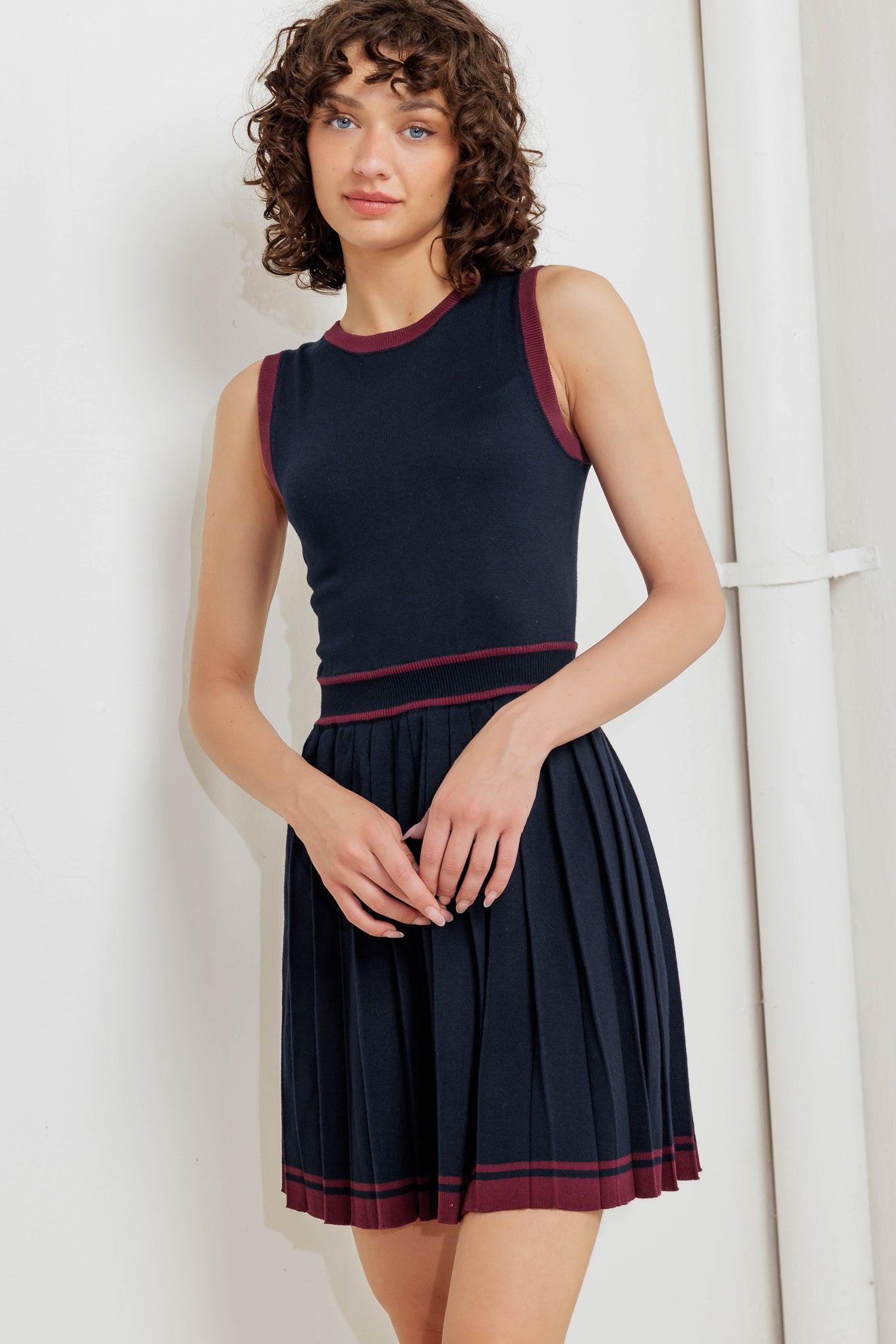 BERRY STRIPE SWEATER MINI DRESS - Glamourous Grace