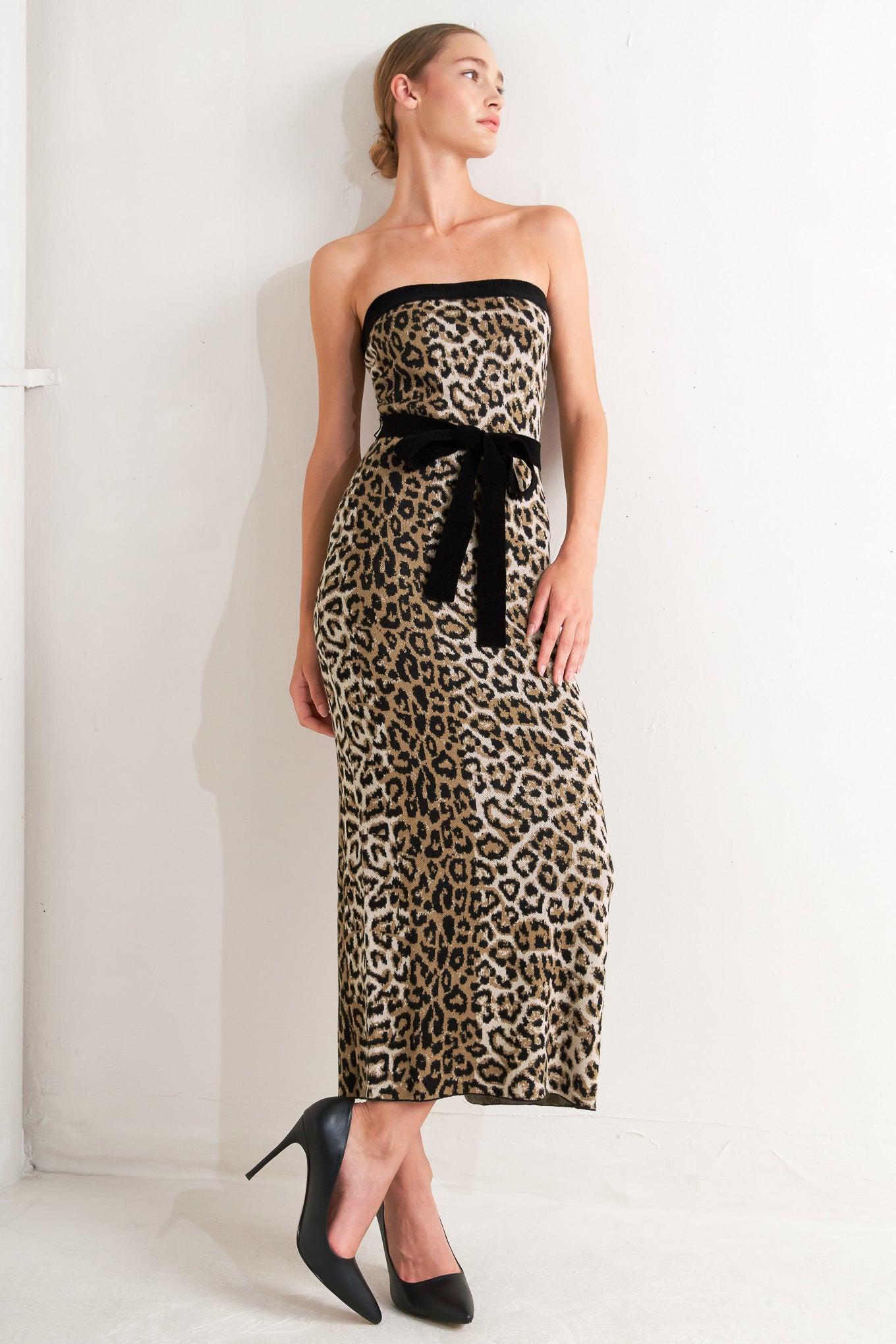 WILD ROMANCE LEOPARD KNIT MIDI DRESS - Glamourous Grace