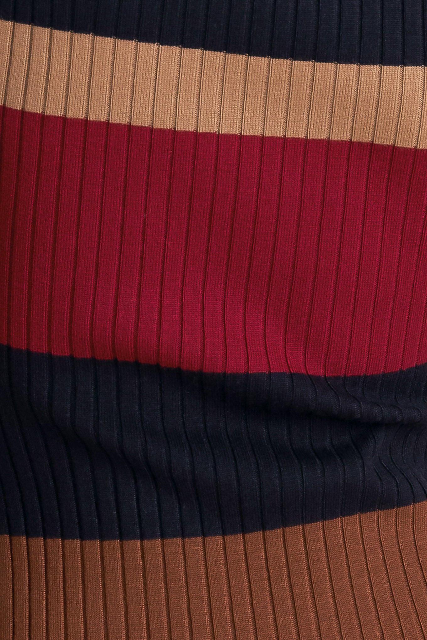 FALL RHYTHM COLOR BLOCKED MIDI SWEATER DRESS - Glamourous Grace