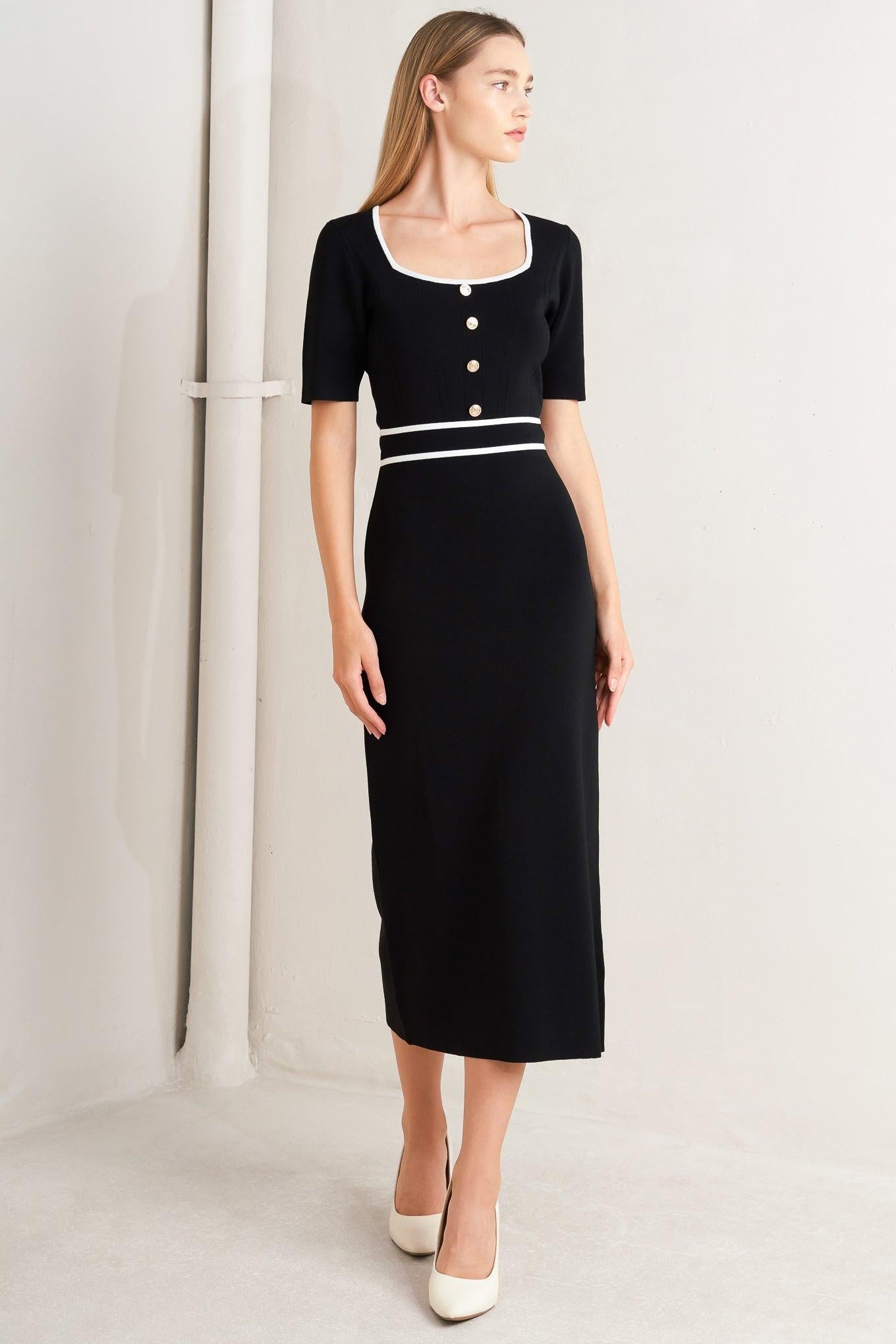ELEGANT FRAME SWEATER KNIT MIDI DRESS - Glamourous Grace