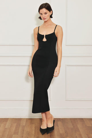 WESTERN EDGE BLACK SWEATER KNIT MIDI DRESS - Glamourous Grace