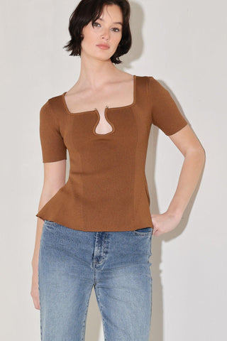 GOLDEN GLOW MOMENT SWEATER TOP - Glamourous Grace