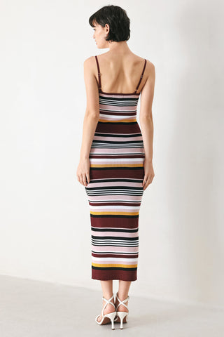 MIDNIGHT STRIPE SWEATER KNIT MIDI DRESS - Glamourous Grace