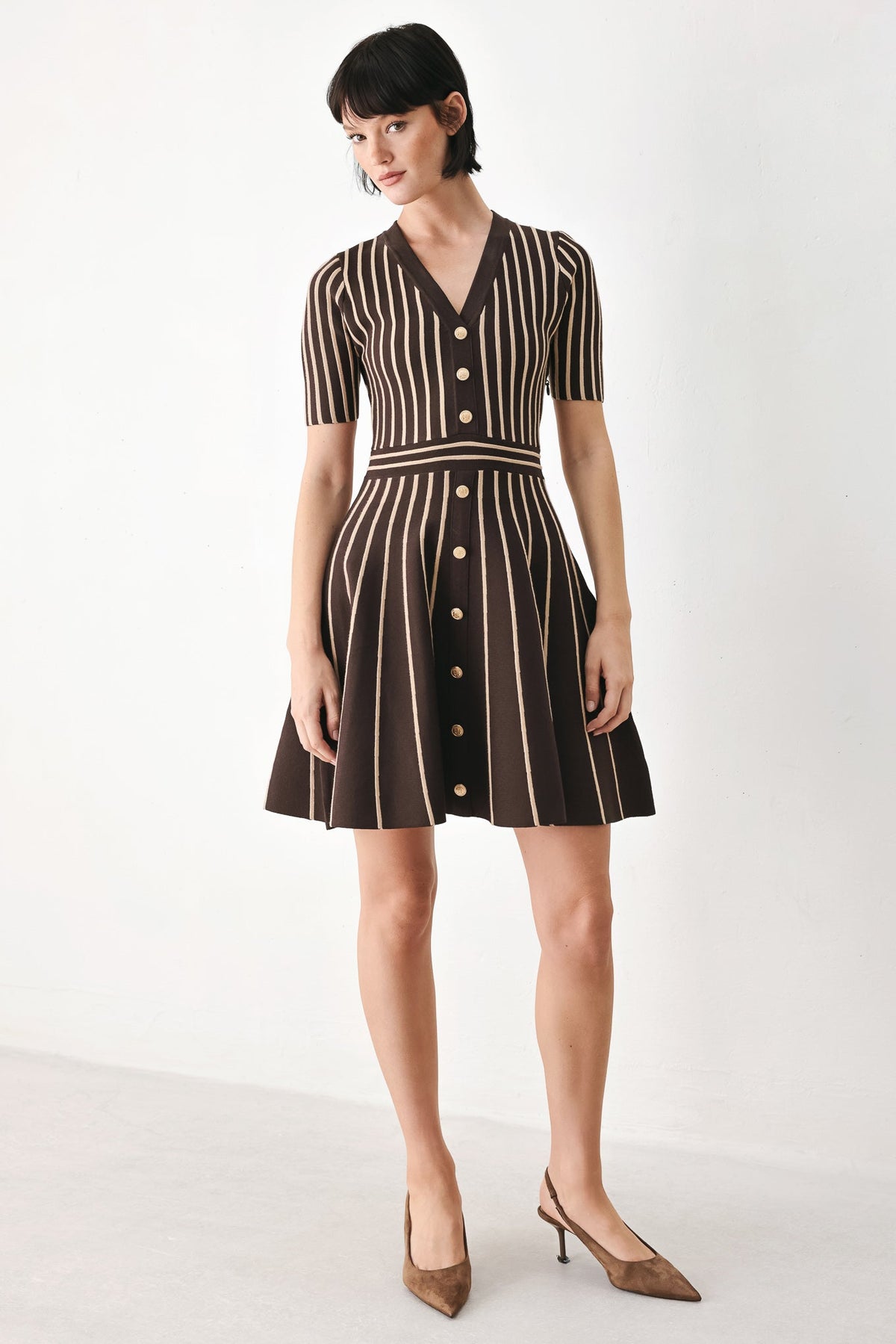 BROWN PARLOR MELODY SWEATER MINI DRESS - Glamourous Grace