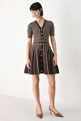 BROWN PARLOR MELODY SWEATER MINI DRESS